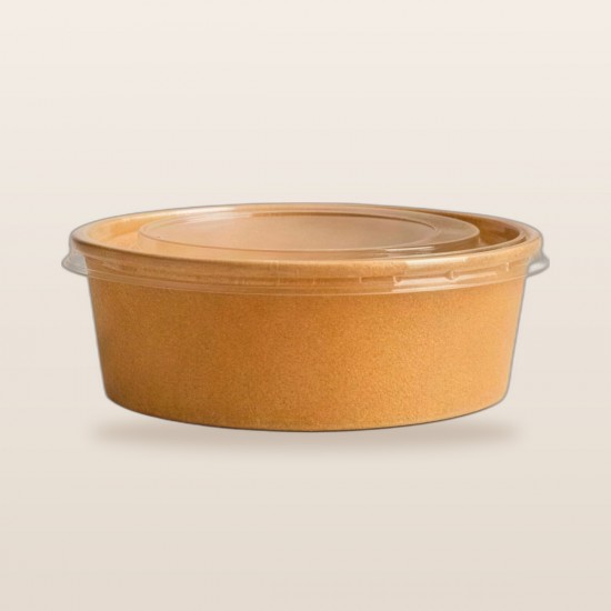 1100 ml kraft kase, bol porsiyonlu yemek, makarna, salata ve çeşitli gıdaların paket servisinde kullanılabilir.