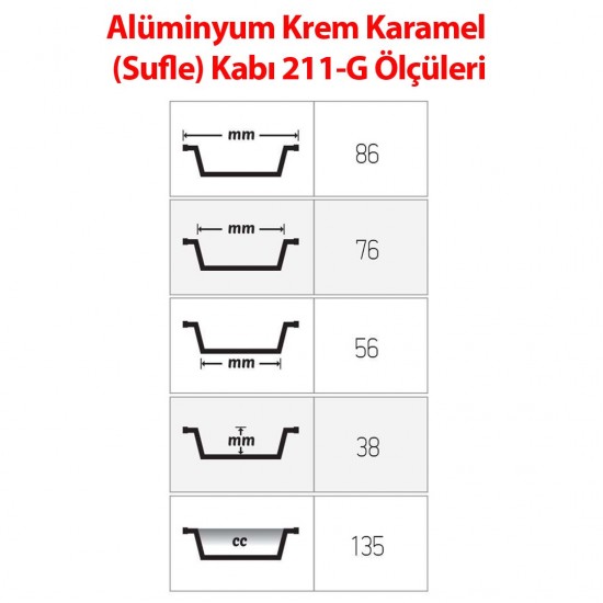 Alüminyum Krem Karamel (sufle) Kabı 100 Adetli